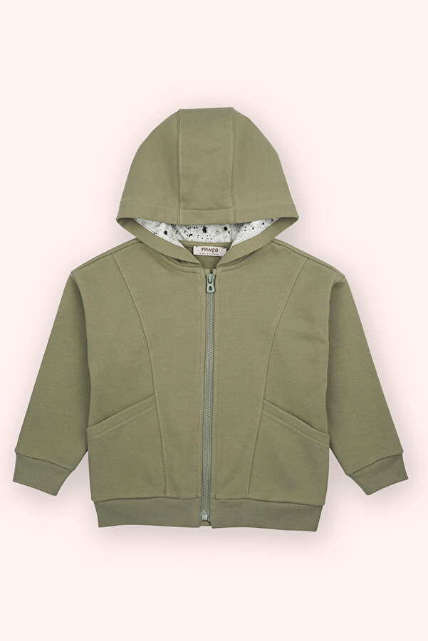 Panço Erkek Bebek Haki Fermuarlı Sweatshirt