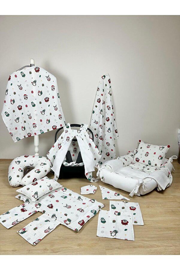 Aras Collection Bebe Muslin 14 Parçalık Bebek Seti – Doğal, Yumuşak ve Konforlu!