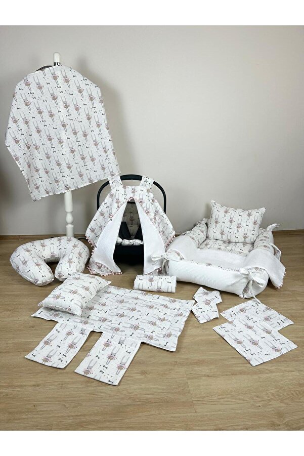 Aras Collection Bebe Muslin 14 Parçalık Bebek Seti – Doğal, Yumuşak ve Konforlu!