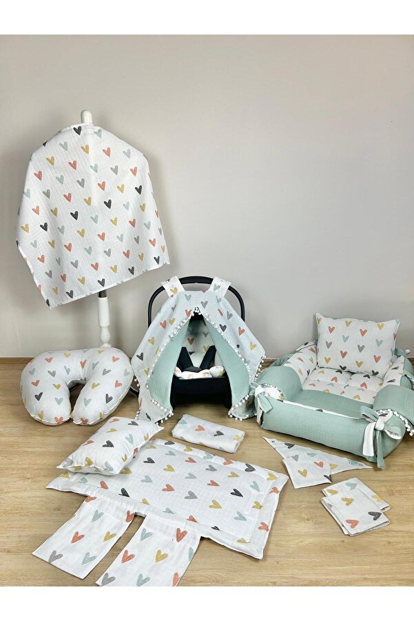 Aras Collection Bebe Muslin 14 Parçalık Bebek Seti – Doğal, Yumuşak ve Konforlu!