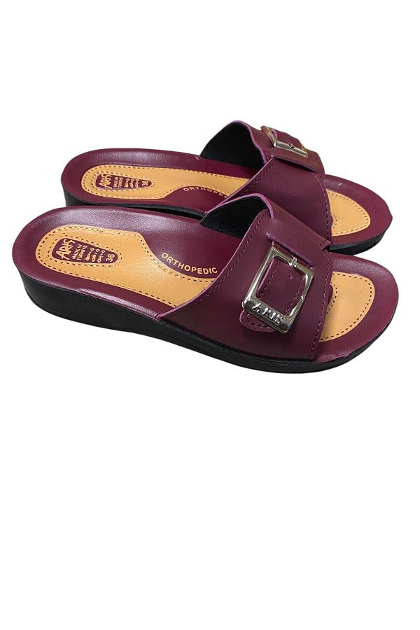 güven kundura-Women's Flat Sole Single Buckle Slippers 1