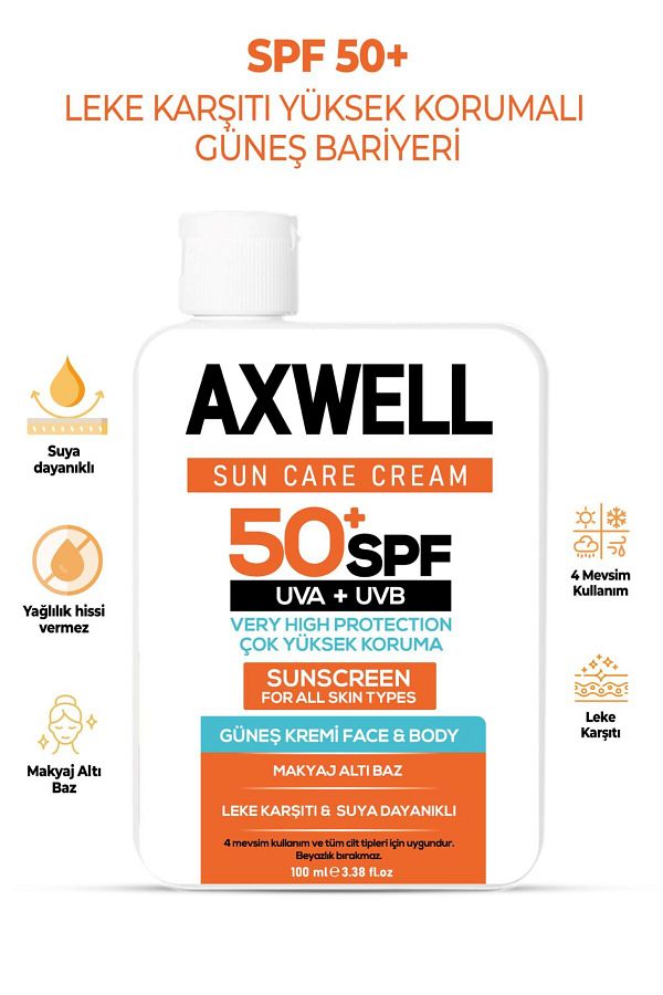 AXWELL-كريم الحماية من الشمس كريم الشمس المضاد للعيوب حماية عالية جدًا 50+ SPF 100 مل 1