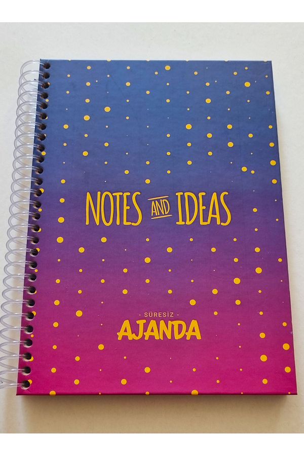 Modellino-200 Sheets Spiral Timeless Agenda with Colorful Stickers Ufen A4 Hard Cover 1