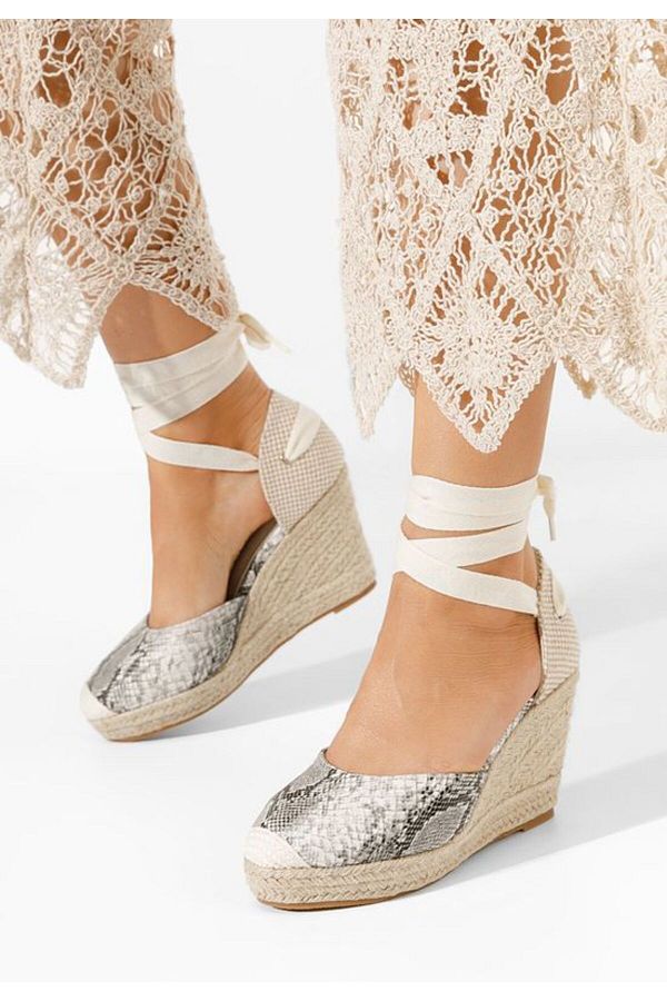 B T Shoes-Sandale Cu Platforma Tip Espadrile Gri Vilena 1