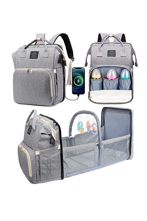 COOYA-Multifunctional Portable Mommy Diaper Bag Backpack,Changing Station Mosquito Net & USB Charging Port 1