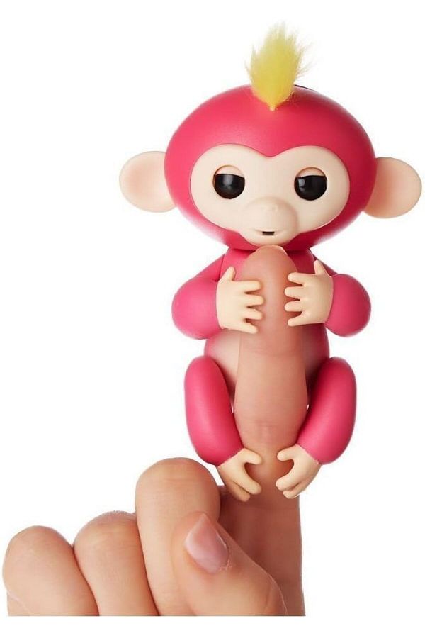 Yelajoy-Finger Monkey Toy,Interactive Baby Monkey Reacts to Touch,has a unique voice and personality,Red 1