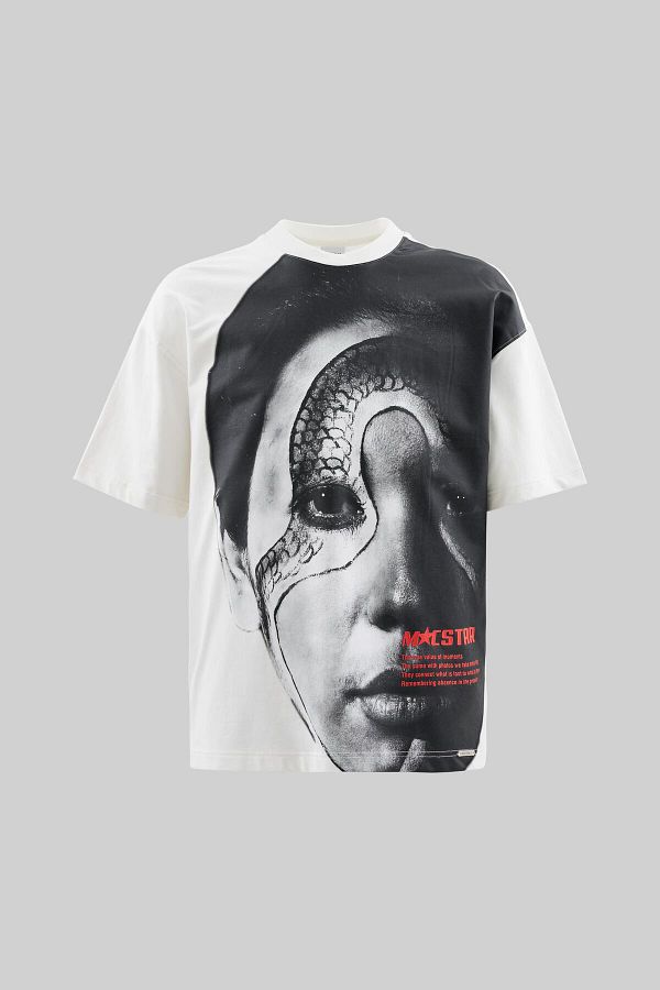 Machinist-Ανδρικό μπλουζάκι Macstar Snake Face Oversize Ecru 1
