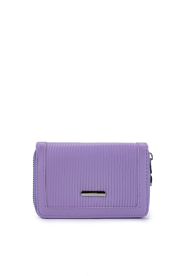 minebag-Faux Leather Women's Wallet Lilac Zc202 1