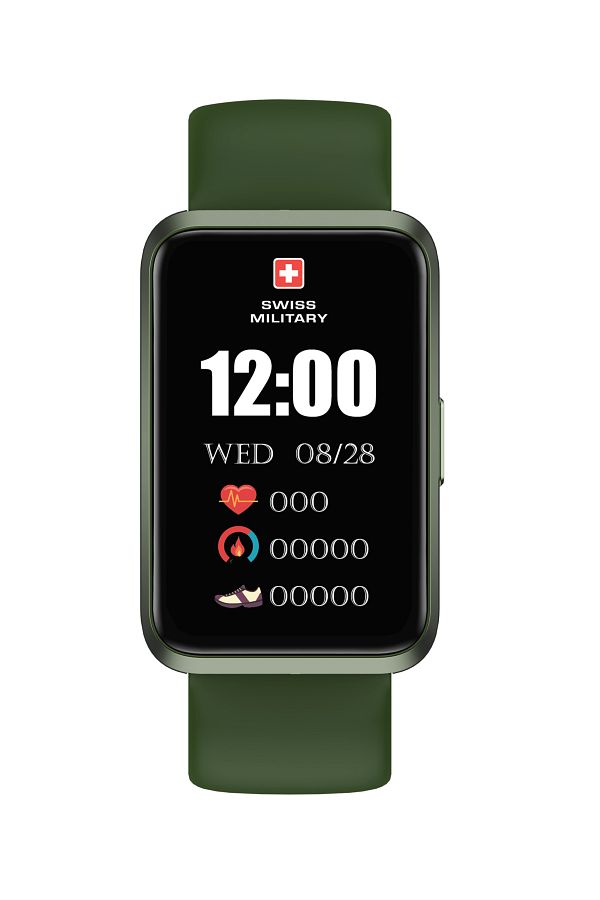 Swiss Military-Rhine2 Smart Band 1.57”Display,BT Calling,Health Tracking,7-Day Battery,iOS/Android Compatible,Green 1
