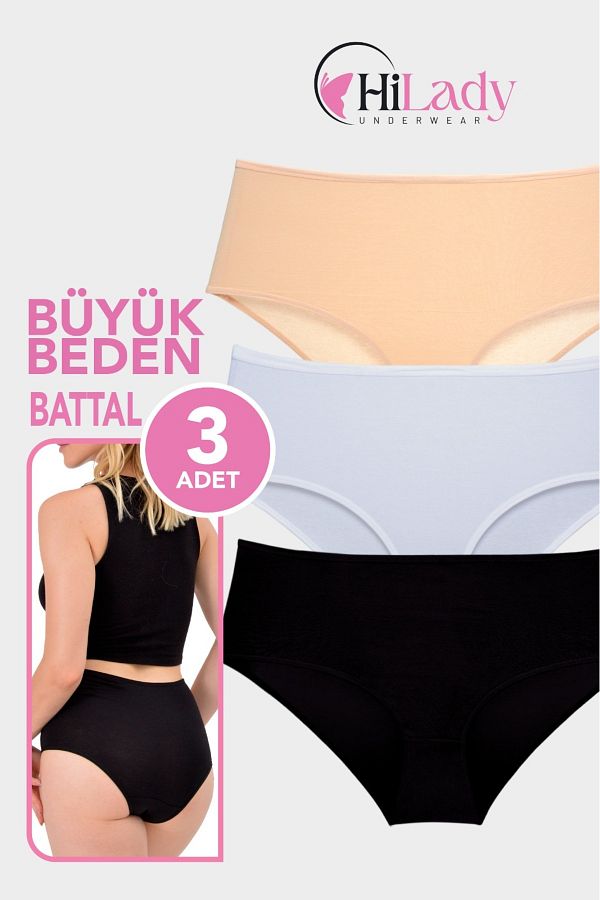Hilady-Femei Oversize Plus Size Asistentă Talie înaltă Pachet de 3 Alb Negru Piele Moale Elastic 1