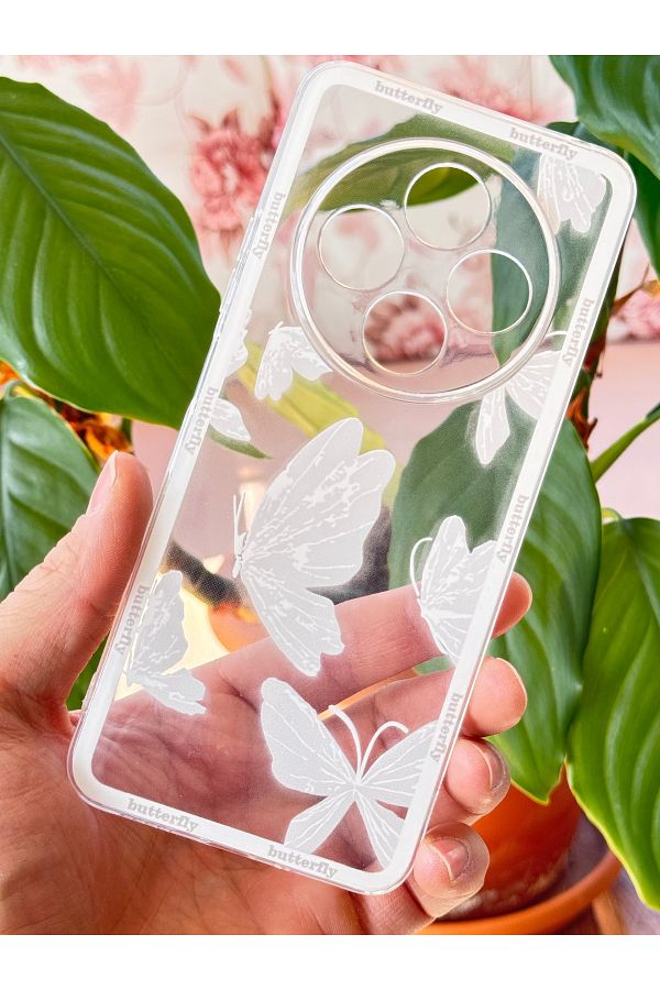 Fibaks-جراب لهاتف Xiaomi Redmi 14C بتصميم فراشة شفاف وغطاء من السيليكون الناعم مع حماية للكاميرا 1