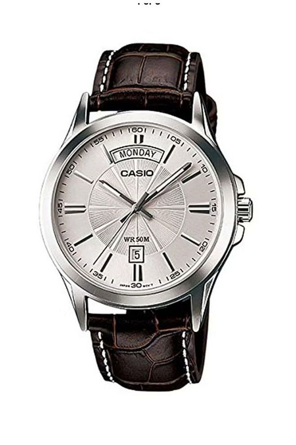 Casio-Casio Men's Enticer Quartz Analog Watch with Leather Strap MTP-1381L-7AVDF 1