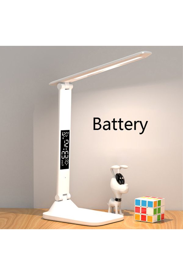 Choice-Chargeable 2000mah New Led Table Lamp Touch Foldable Usb Rechargeable With Alarm Clock Thermometer D 1
