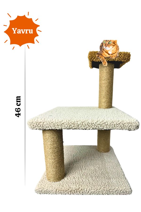 Komano Pontika-Plush Textured Soft 3 Layer Kitten Cat Scratching Board 46 cm Soft Loved Colors 1