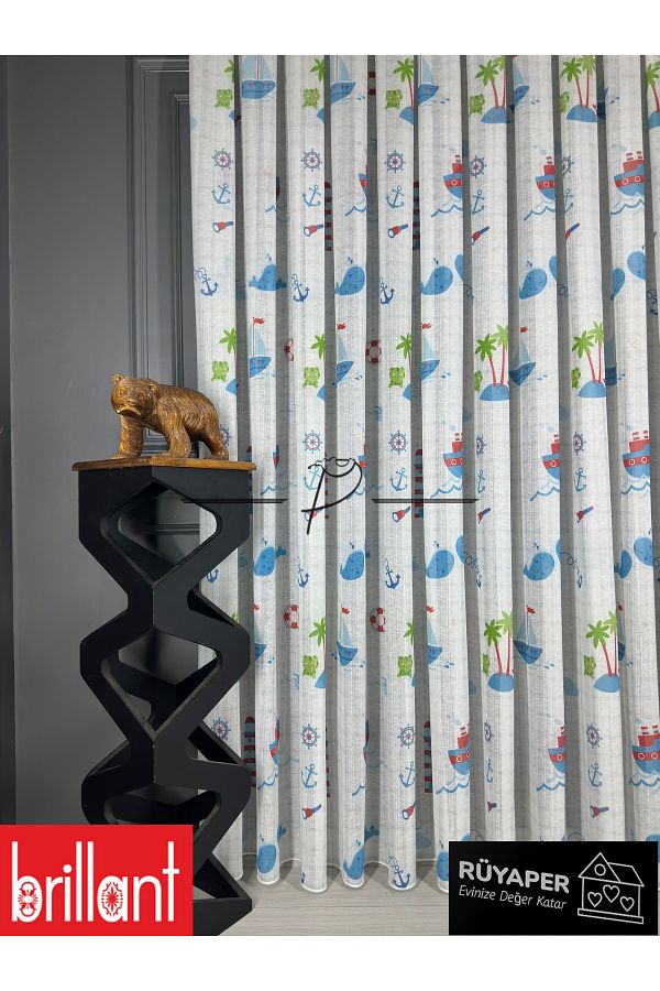 Brillant-Dreamper Sailor Pattern Anchor Sailor Knitted Fabric Does Not Want to Iron Frequently Pleated 1