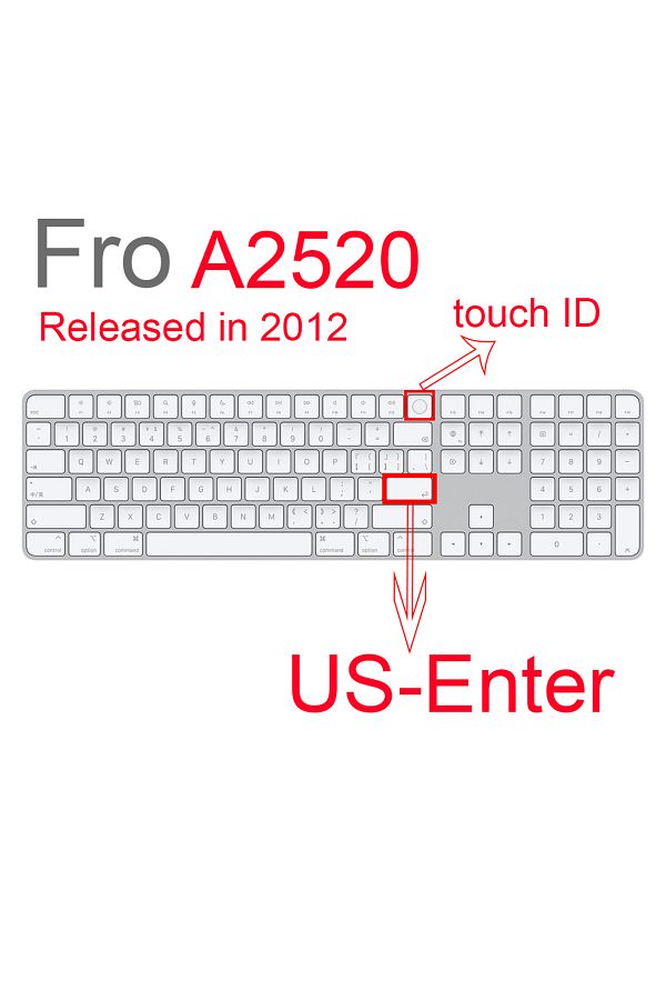 Choice-A2520 US Keyboard Cover for iMac A1314 A1644 A1843 A1243 Wireless Bluetooth Magic Numeric Silicone E 1