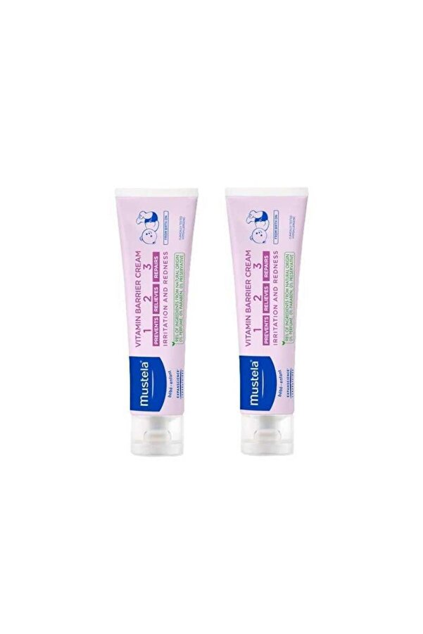 Mustela Vitamin Barrier Cream 1.2.3 Pişik Kremi 100 ml 2 Adet