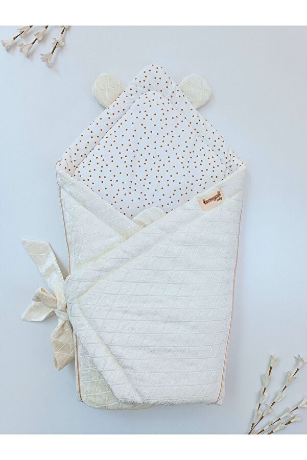 Tomuycuk Ekru Kız Erkek Bebek Battaniyesi Doğal Organik Uyku Bebek Kundağı Hastane Çıkışı Yenidoğan Mevsimlik