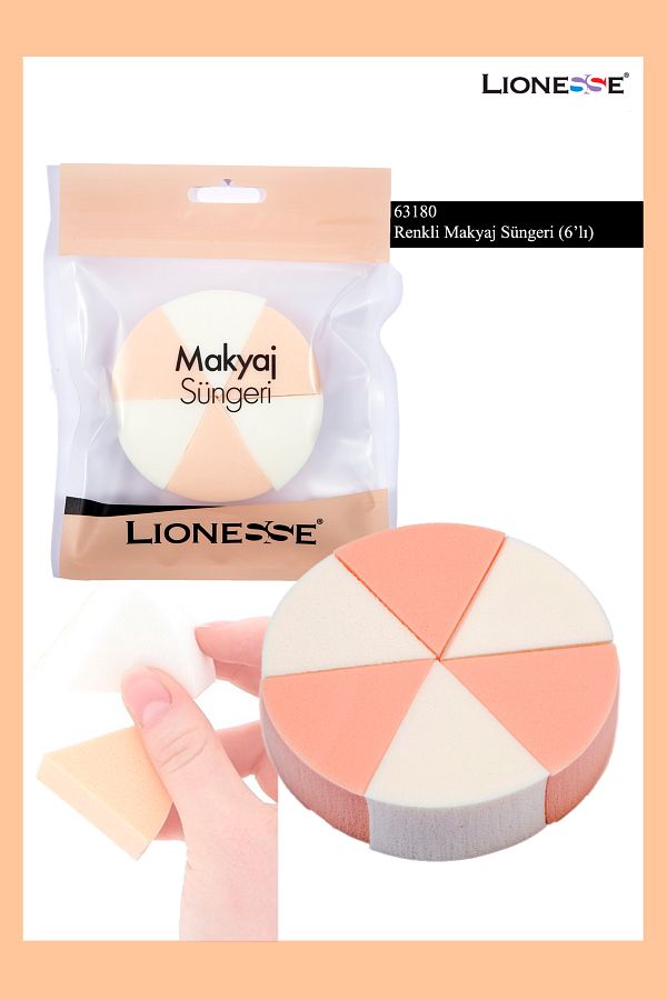 Lionesse-Latex 6-Piece Makeup Sponge 63180 1