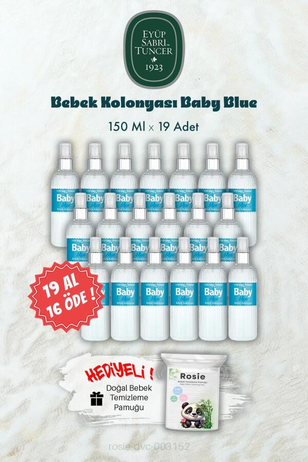 Eyüp Sabri Tuncer Bebek Kolonyası Baby Blue 19 AL 16 ÖDE 150 ML ve ROSIE Hediye
