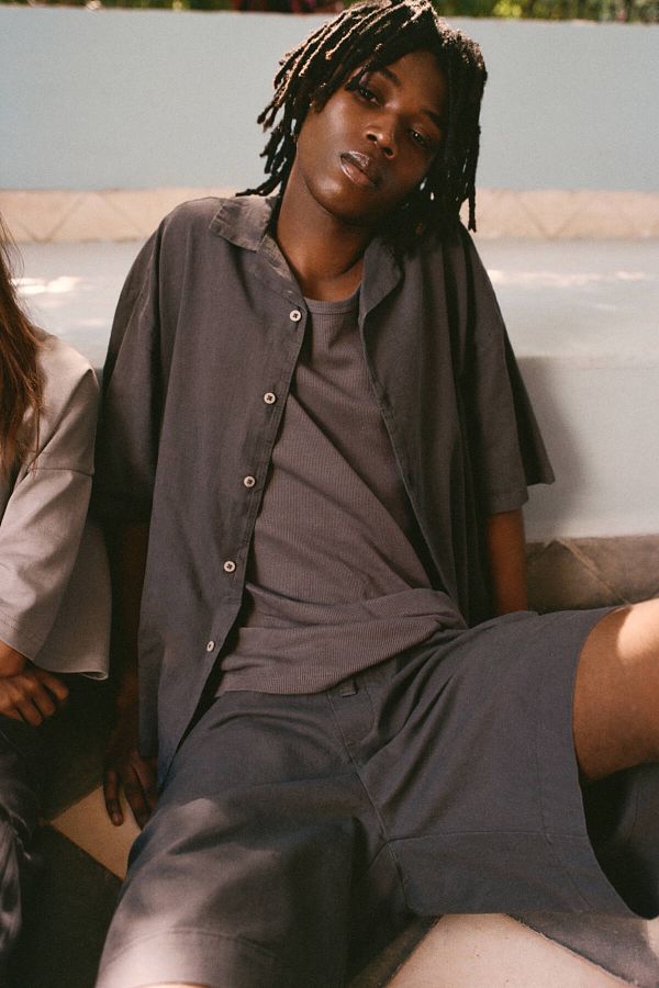 Pull & Bear-Linen blend jogger Bermuda shorts 1