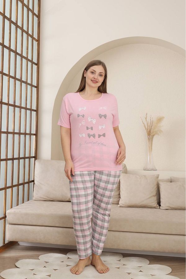 Lunaberry-Battal Large Size Summer Short Sleeve Pajama Set, It Is Full Size. You Can Prefer 1 Size Larger. 1