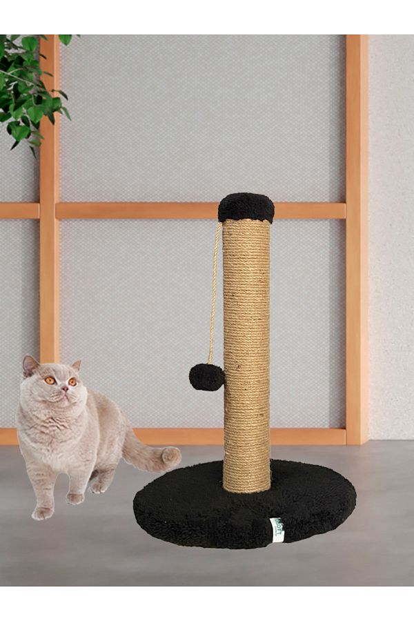 Nursoft-52 cm Cat Scratching Post - Round and Pompom Cat Scratching Post 1