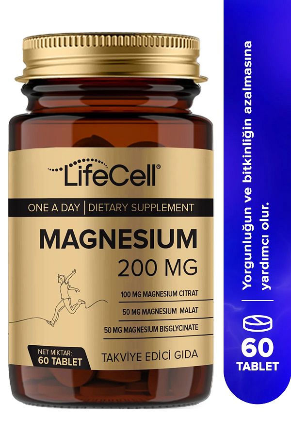 Lifecell-MAGNESIUM COMPLEX 200 Mg - Bisglicinate Malat Citrata Food Supplement 1