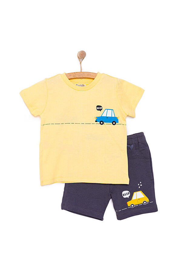 ebebek Hello Baby HelloBaby Cars&Roads Araba Baskılı Erkek Tshirt-Şort Erkek Bebek