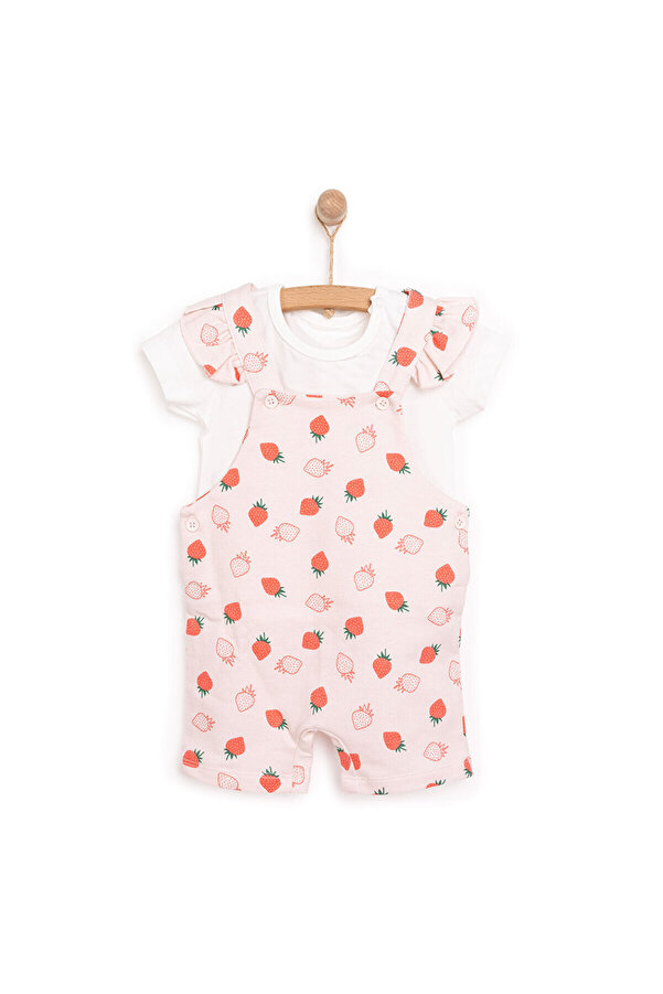 ebebek Hello Baby HelloBaby Basic Kız Çilek Desenli Şort Salopet-Tshirt Kız Bebek