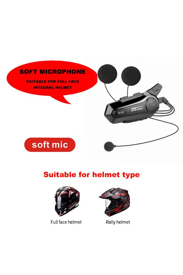 Choice-1PC Soft Helmet 1PCS/2Pcs Bluetooth Intercom Motorcycle helmet bluetooth headset for 2 Rider interco 1