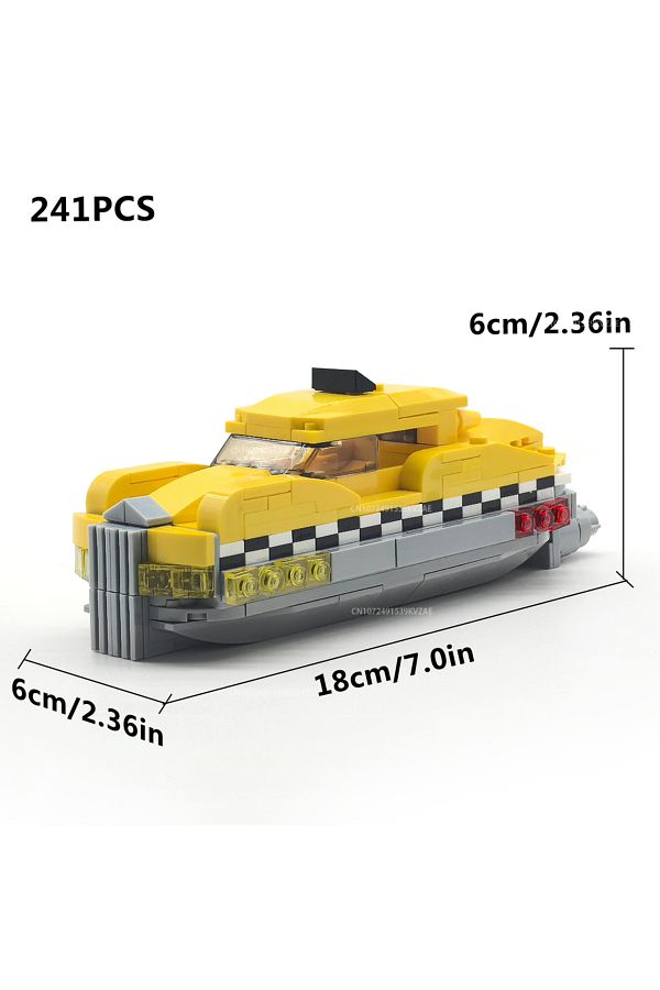 Choice-241PCS MOC 5th Element Floating Police Taxi Car Building Block Set Speed Champion Technical Vehicle 1