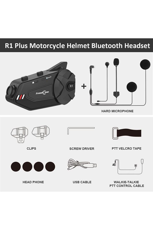 Choice-1 Pc R1 Plus Freedconn R1Plus Bluetooth Motorcycle Intercom Helmet Headset Wifi APP Speaker Headphon 1