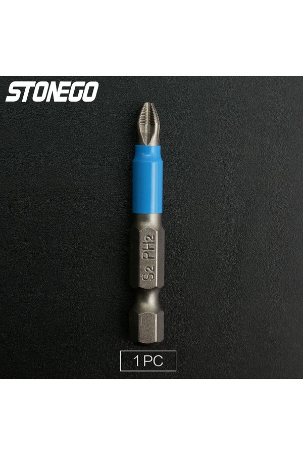 Choice-بتات مفك براغي سداسية الشكل 50 مم من STOENGO، قطعة واحدة، ساق سداسية 1/4 بوصة، رأس لولبي مغناطيسي متقاطع، مضاد للانزلاق، كهربائي 1