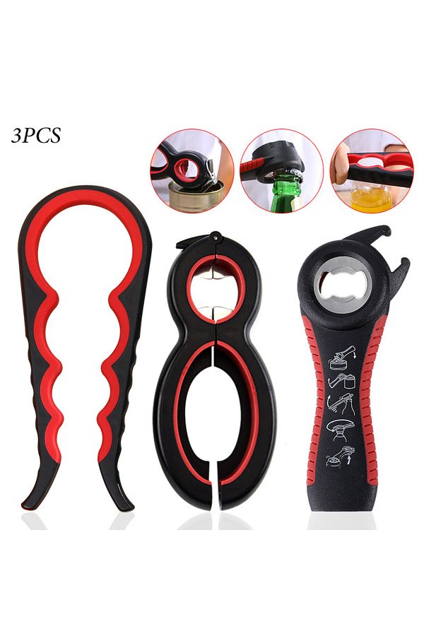 Choice-3 Pcs Set Jar Opener For Multifunctional 6-in-1 Bottle Opener Jar Lids Opener, 4-in-1 Jar Opener An 1