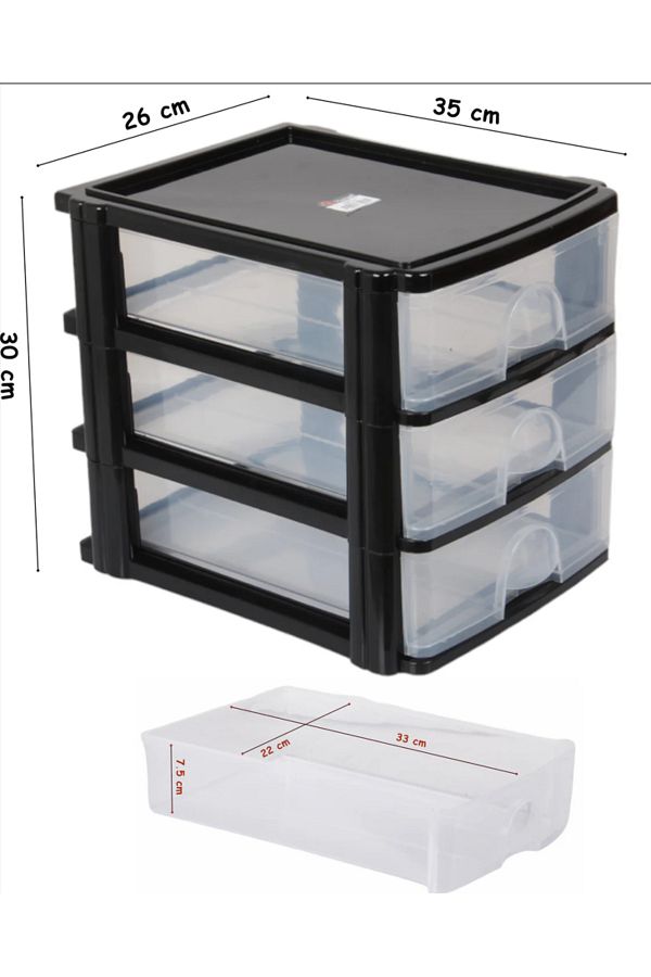 Flash Bazaar-A4 Size 3-Tier Organizer with Storage Drawers 1