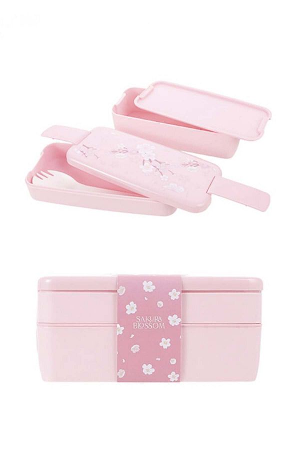 Miniso-Sakura Blossom Series Double-Layer Bento Lunch Box - 750ml 1