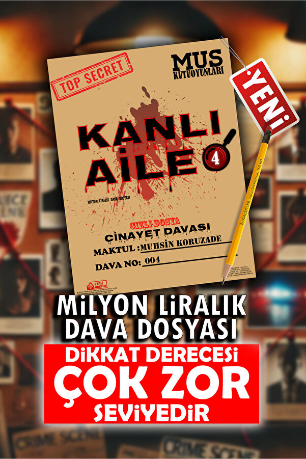 MUS Kutu Oyunları Dedektif Oyunu, Milyonluk Dava, Kanlı Aile Davası, Cinayet Çözme Katili Bulma Katil Kim Dava Oyunu