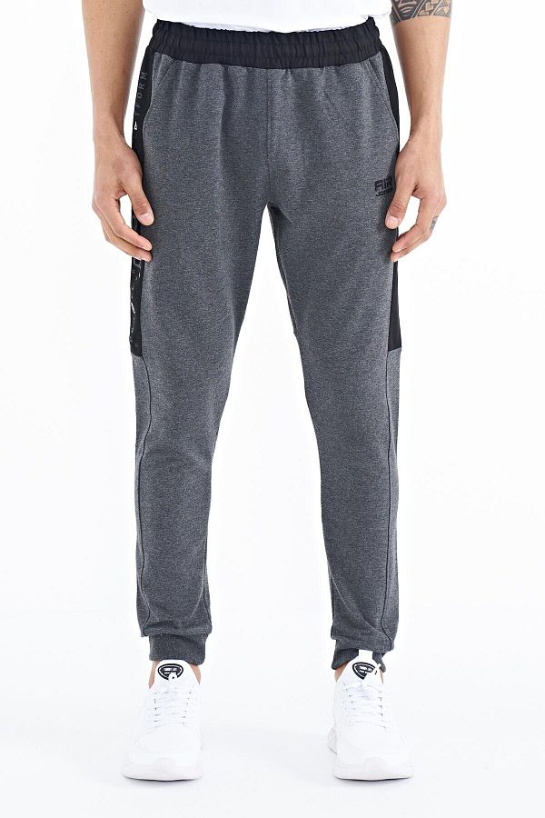AIR JONES-Pantalon de trening pentru bărbați Paul Anthracite Melange Jogger - 84915 1