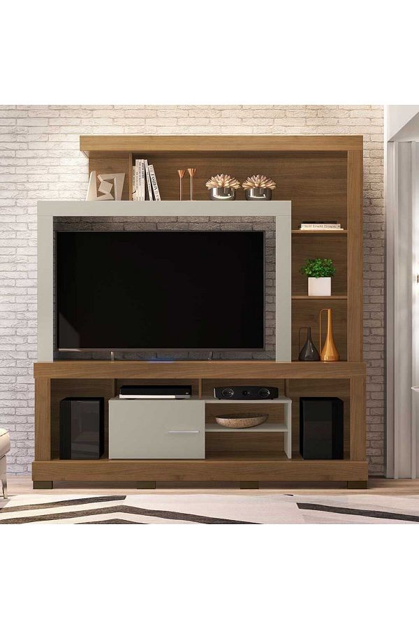 Danube Home-Ipanema Entertainment Center For TVs up to 55 Inches - Almond/Off White L180xW40xH187cm 1