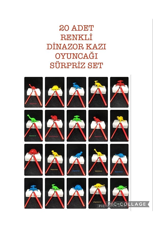 AZİZ OYUNCAK 20ad Jurassic Dinozor Kazı Kiti Eğitici Arkeoloji Stem Seti Çocuklara Hediyelik Bilim Setsic