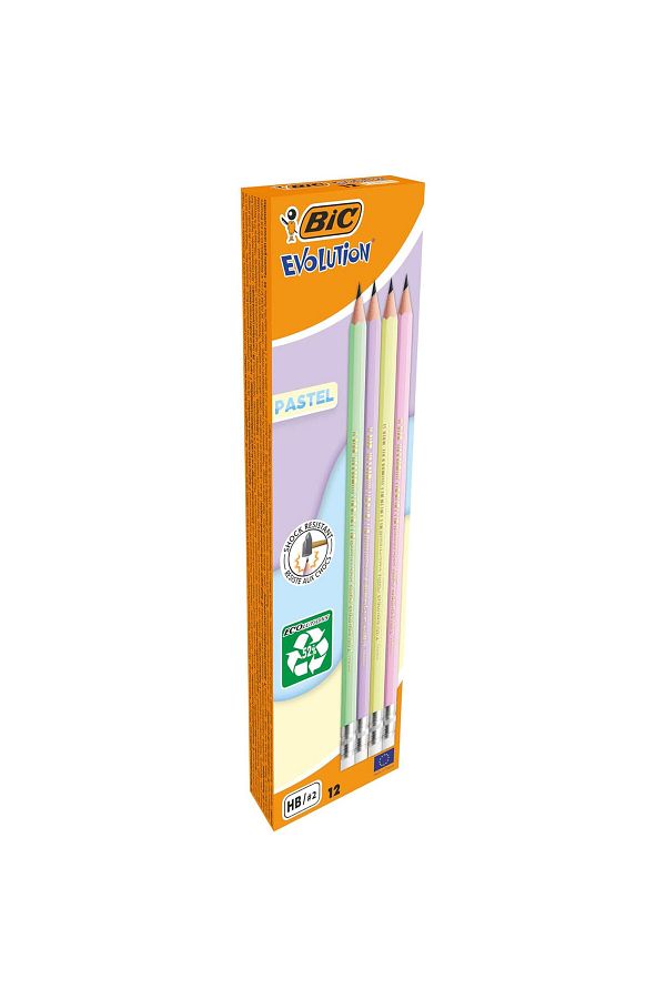 Bic-Creion Grafit HB Cu Eramă Eco Evolution Pastel 12/Buc Bic 1
