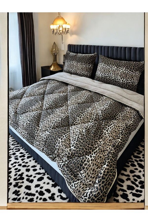 BlueMaison-King Size Welsoft Quilt Set (with 2 Pillow Cases) Leopard 1