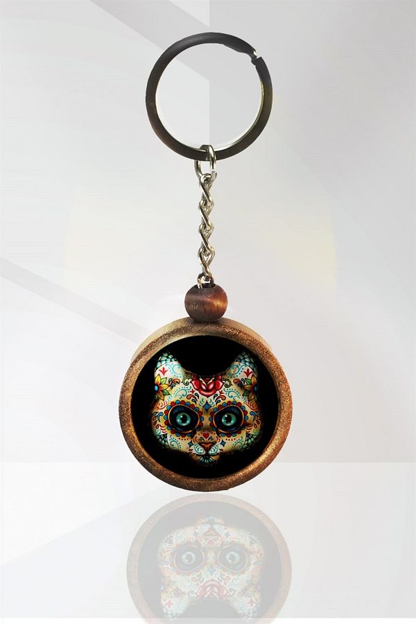 Tahtakolik-Fox Single Size Wooden Keychain - N11.2709 1