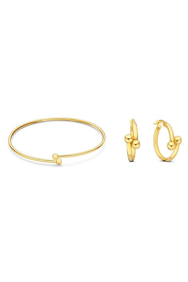 Isabel Bernard-Cadeau D'isabel 14 Karat Gold Armband, Armreif Und Creolen Geschenkset Ib90179 1