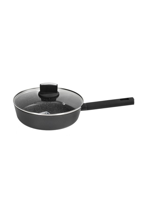 Zilan-Zilan ZLN0881 Black saucepan with marble coating, 5 layers, 26 cm and soft-touch handle, 3.1L 1