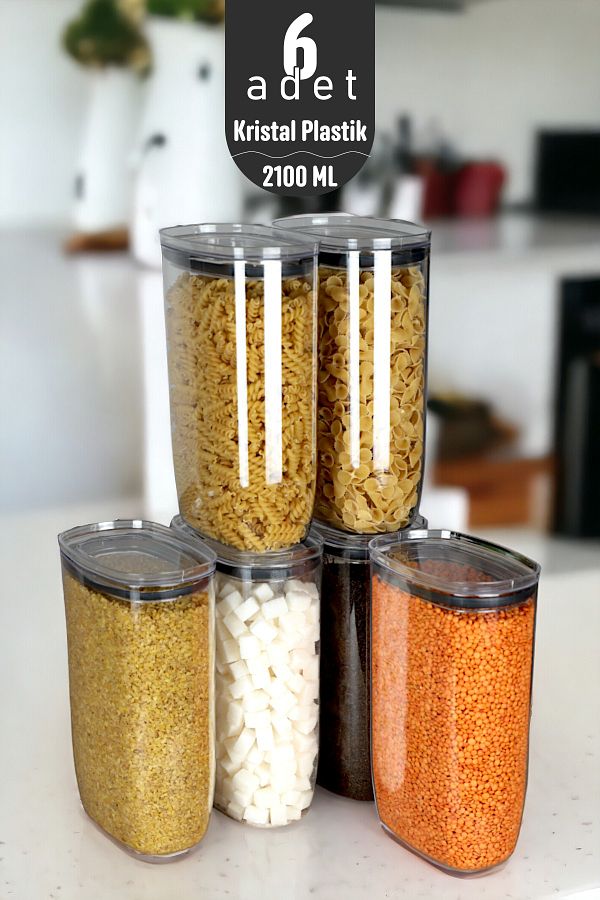 İronika-2100 ml Jumbo Size - Crystal Food Storage Set with Real Vacuum Silicone Lid 1