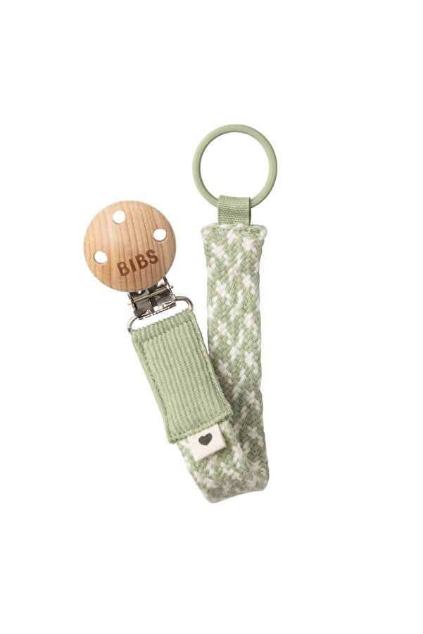 Bibs Paci Braid Emzik Askısı - Sage / Ivory