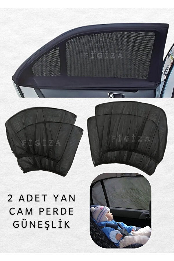 Ankaflex Araç Yan Cam Perdesi–uv Işınlarını Engelleyen Güneşlik Bebek Emzirme Perdesi Sineklik (2’Lİ SET)