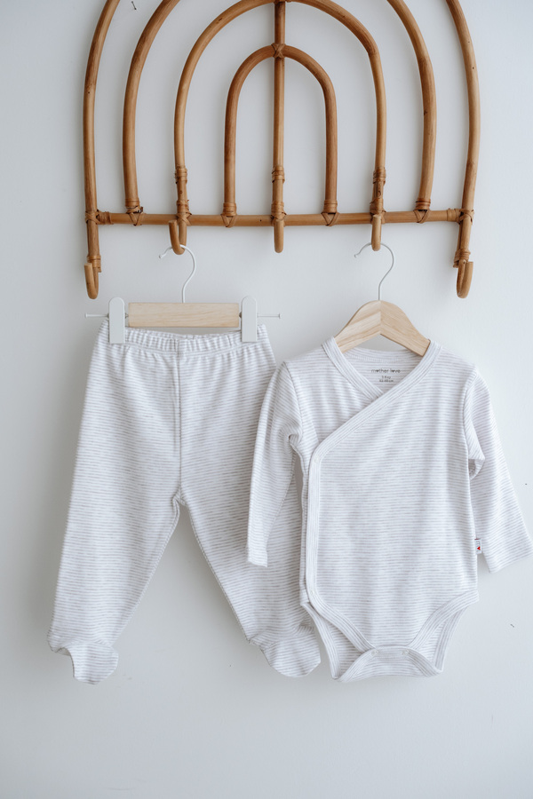Mother Love-100% Organic Cotton Bodysuit and Booties Bottom Set 1